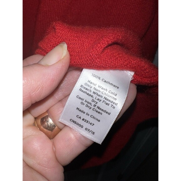 Talbots Sweater Womens Large Pure Cashmere Red Mock Turtleneck Timeless Preppy - Picture 4 of 8